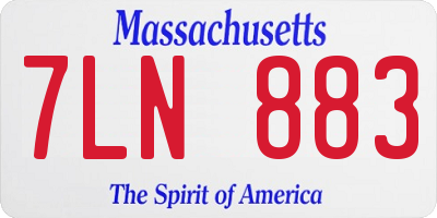 MA license plate 7LN883