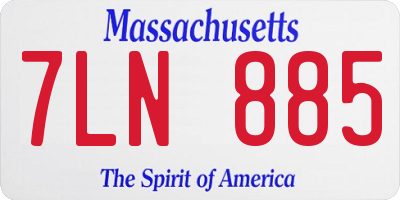 MA license plate 7LN885