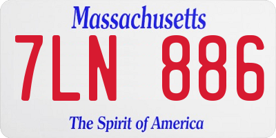MA license plate 7LN886