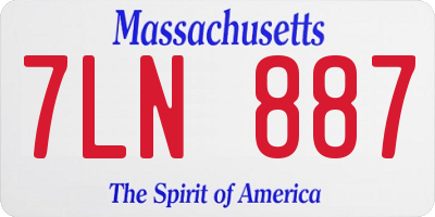MA license plate 7LN887