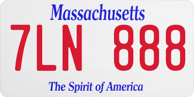 MA license plate 7LN888