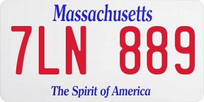 MA license plate 7LN889