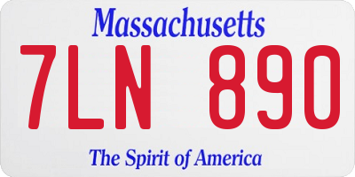 MA license plate 7LN890