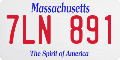 MA license plate 7LN891
