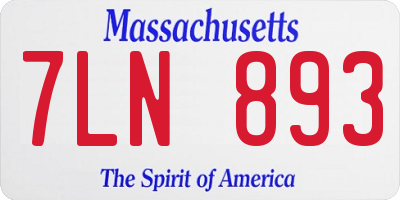 MA license plate 7LN893