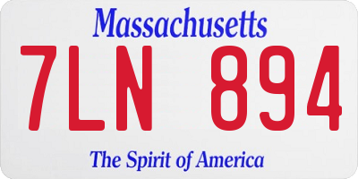 MA license plate 7LN894