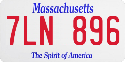 MA license plate 7LN896