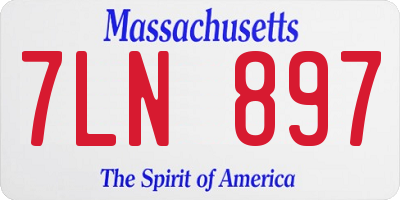 MA license plate 7LN897