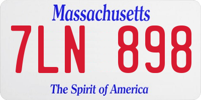 MA license plate 7LN898