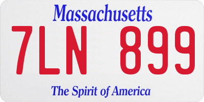 MA license plate 7LN899
