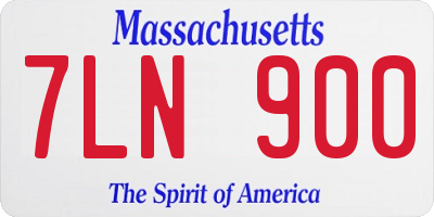 MA license plate 7LN900