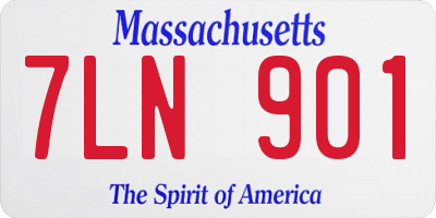 MA license plate 7LN901