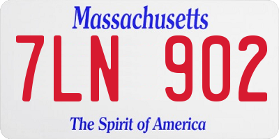 MA license plate 7LN902