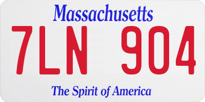 MA license plate 7LN904