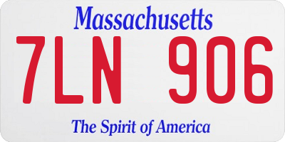 MA license plate 7LN906