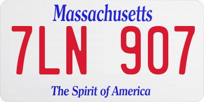 MA license plate 7LN907