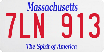 MA license plate 7LN913