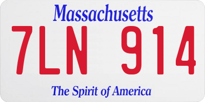 MA license plate 7LN914