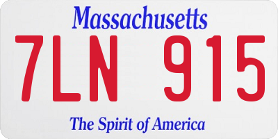 MA license plate 7LN915