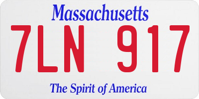 MA license plate 7LN917