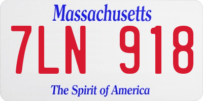 MA license plate 7LN918