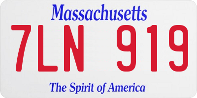 MA license plate 7LN919