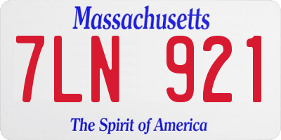 MA license plate 7LN921