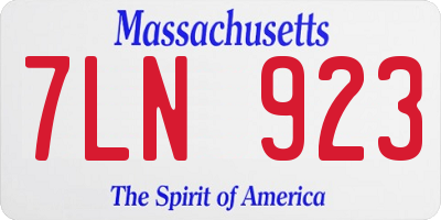 MA license plate 7LN923
