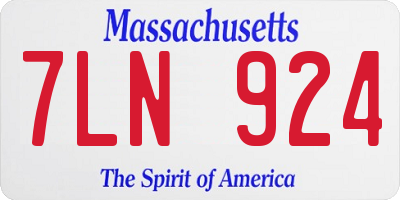 MA license plate 7LN924