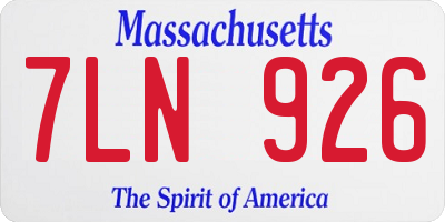 MA license plate 7LN926