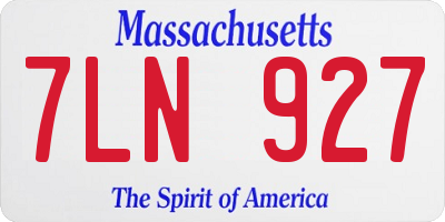 MA license plate 7LN927