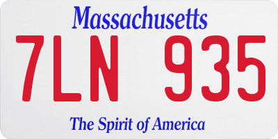 MA license plate 7LN935
