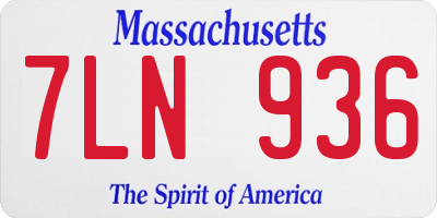 MA license plate 7LN936