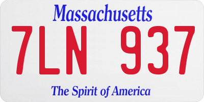 MA license plate 7LN937