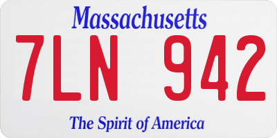 MA license plate 7LN942