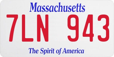 MA license plate 7LN943
