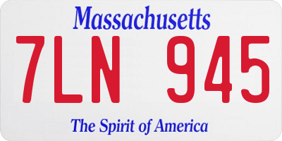 MA license plate 7LN945