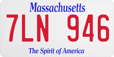 MA license plate 7LN946