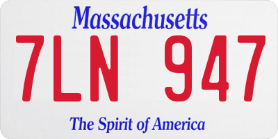 MA license plate 7LN947