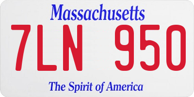 MA license plate 7LN950