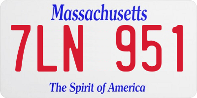 MA license plate 7LN951