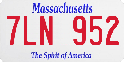 MA license plate 7LN952