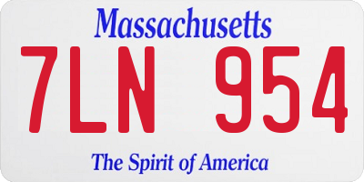 MA license plate 7LN954