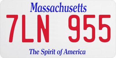 MA license plate 7LN955