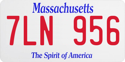 MA license plate 7LN956