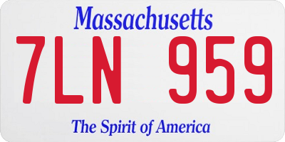 MA license plate 7LN959