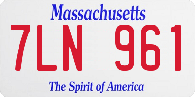 MA license plate 7LN961