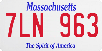 MA license plate 7LN963