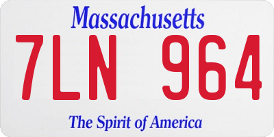 MA license plate 7LN964