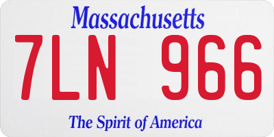 MA license plate 7LN966